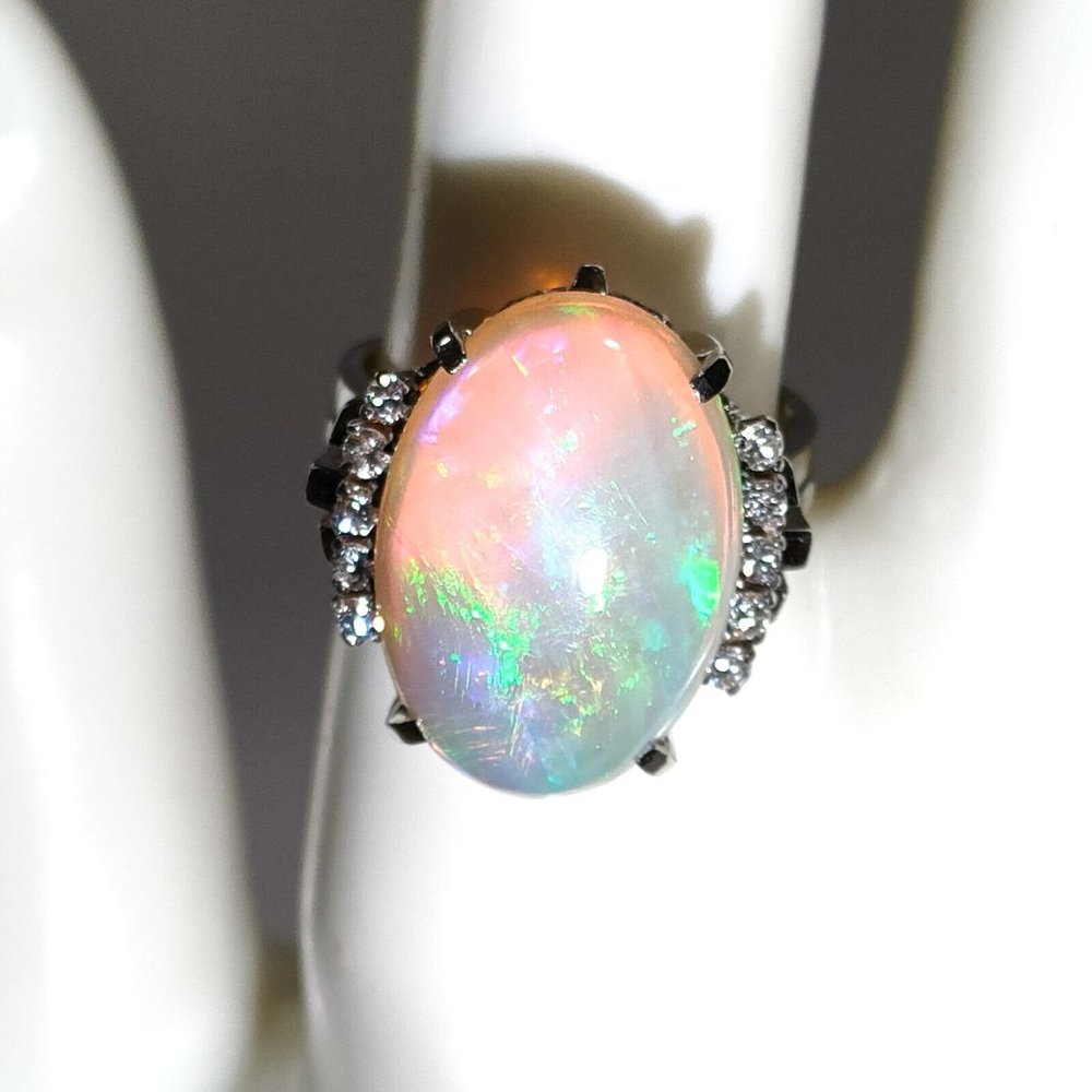 Jewelry Ring Opal Platinum Whites 3711470